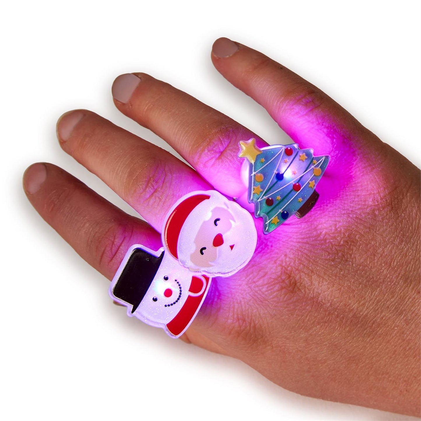 Christmas Light-Up Adjustable Rings