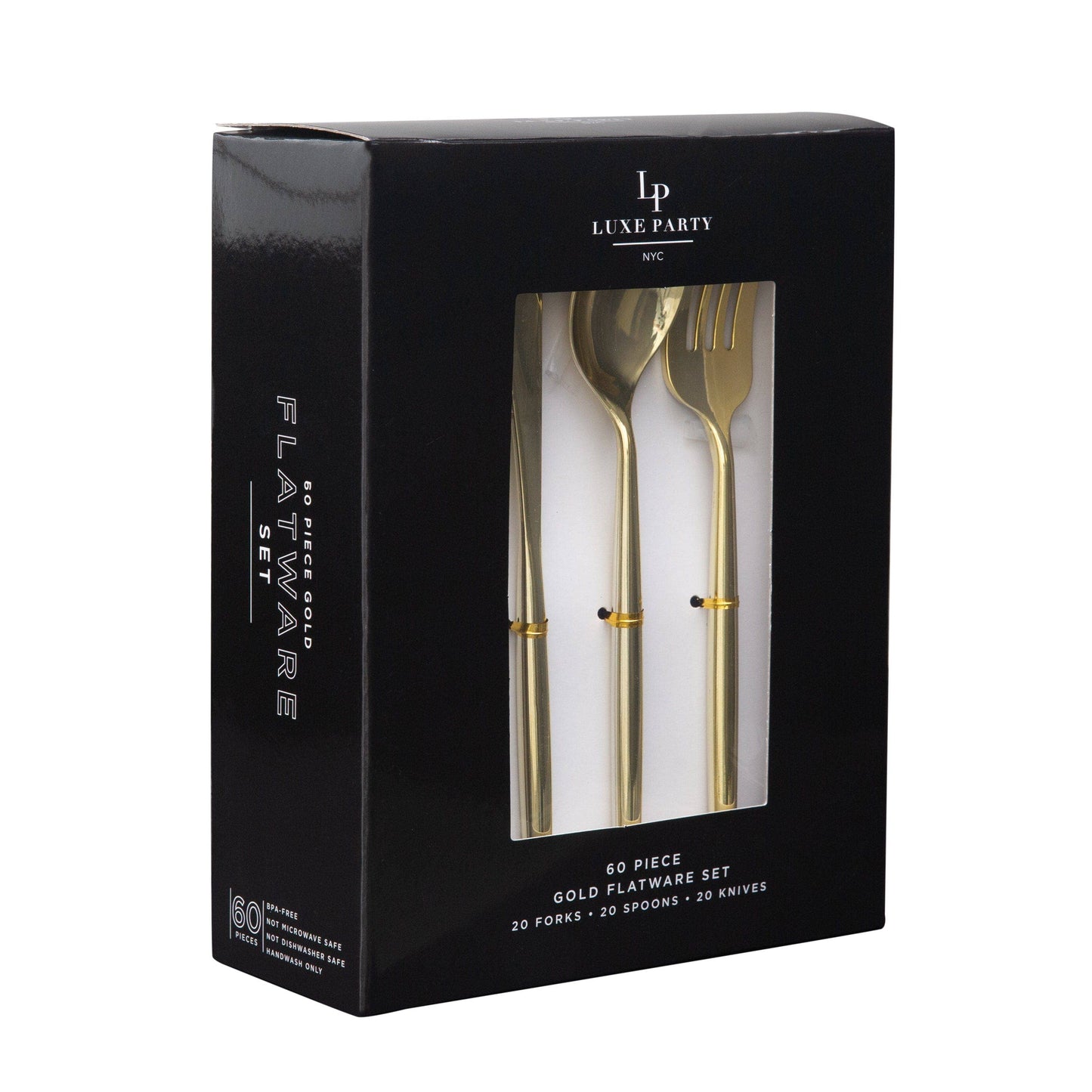 Matrix Gold Plastic Cutlery Set (60 Pieces)