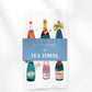 Fun Champagne Bottles Kitchen Tea Towel