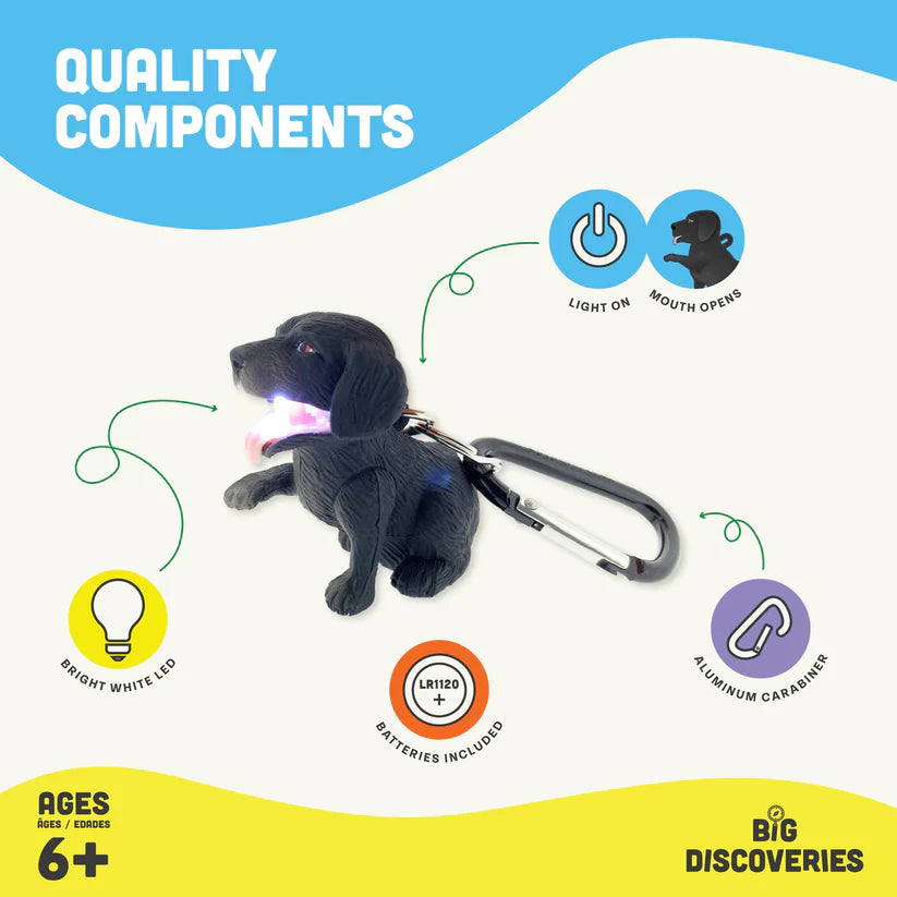 Black Labrador Wildlight Carabiner Flash Light