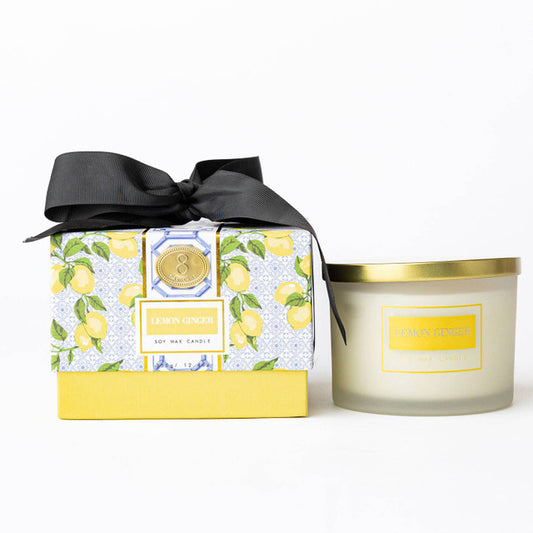 Lemon Ginger 3-Wick Boxed Soy Wax Candle
