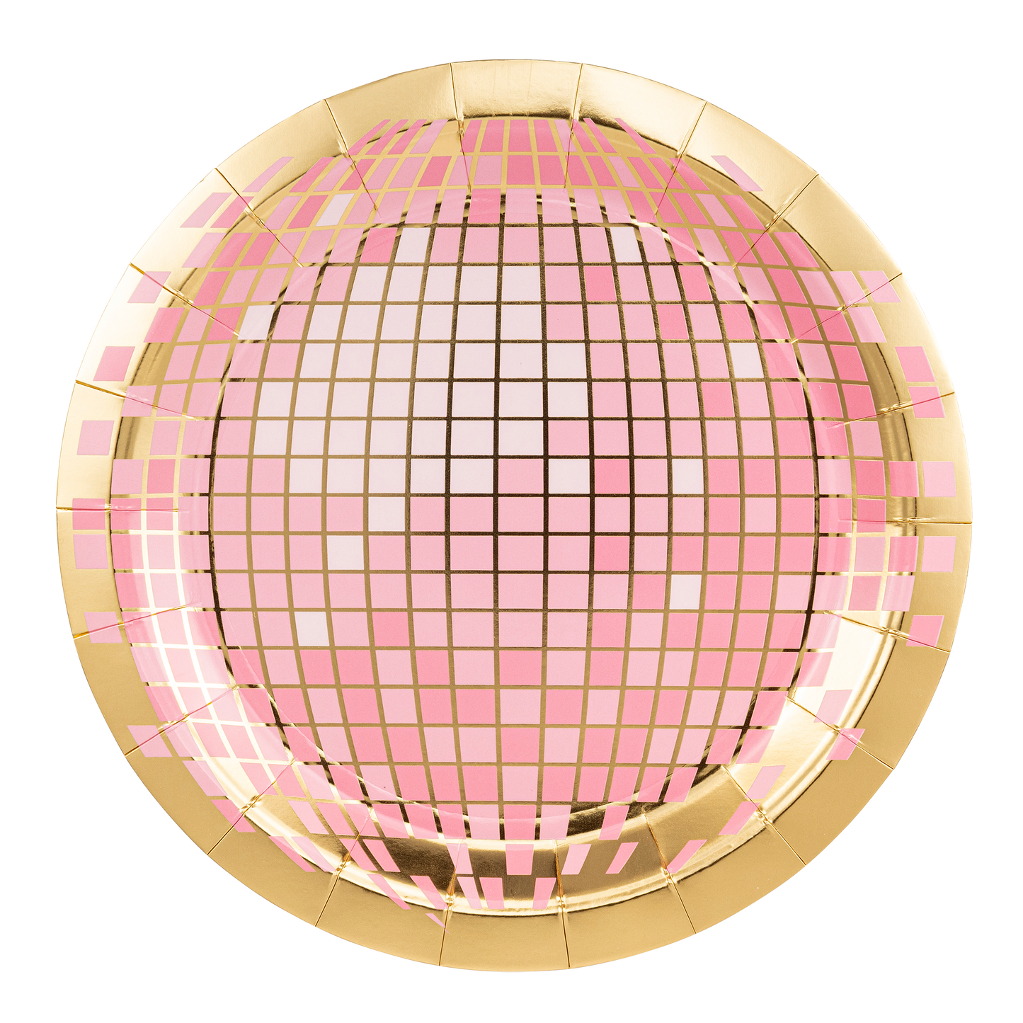 Pink & Gold Disco Ball Paper Plate