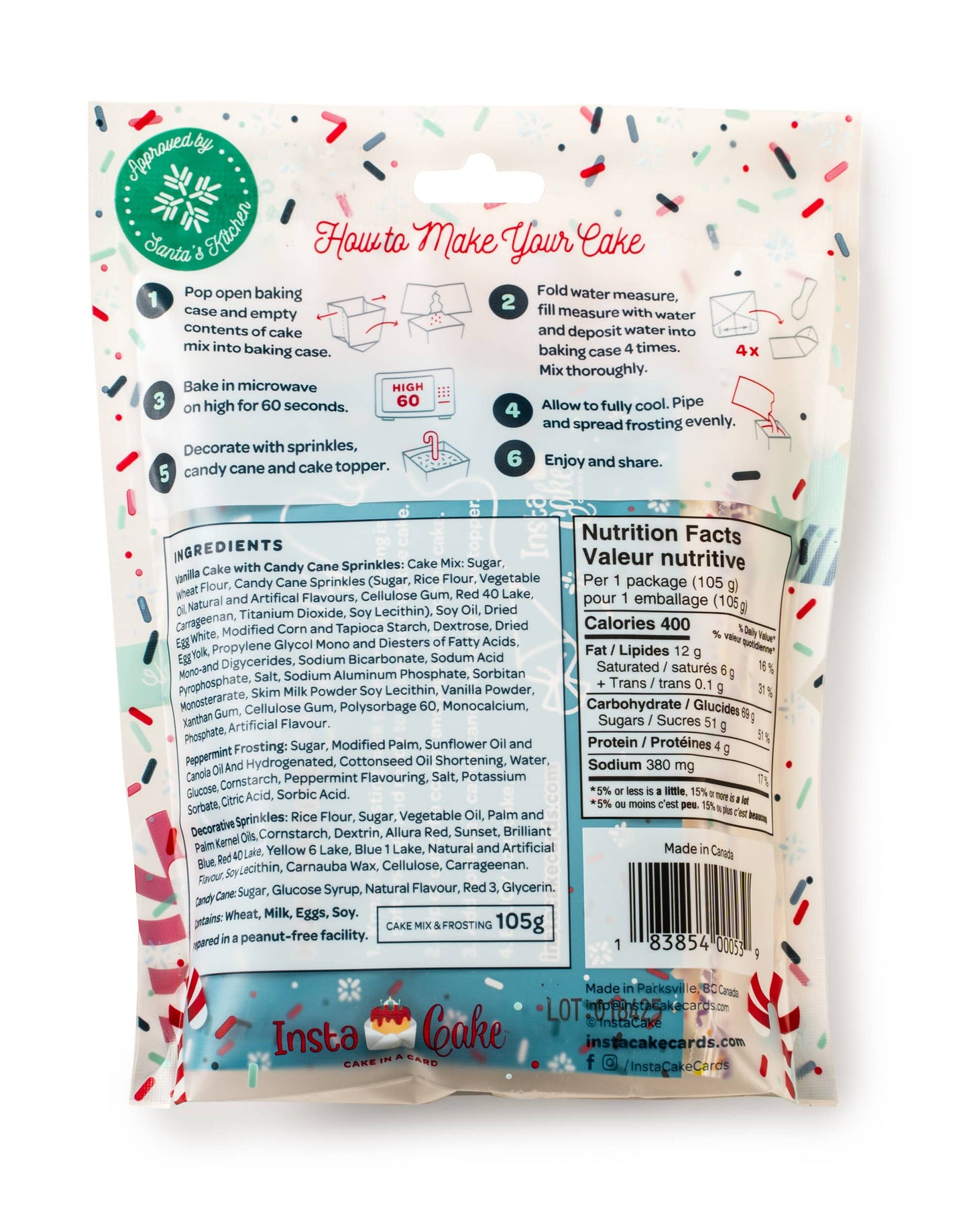 Holiday Candy Cane Cake Kit with Candy Cane Frosting