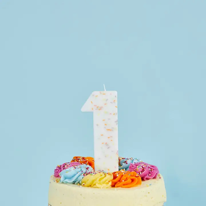 Jumbo Sprinkle Number 1 Candle