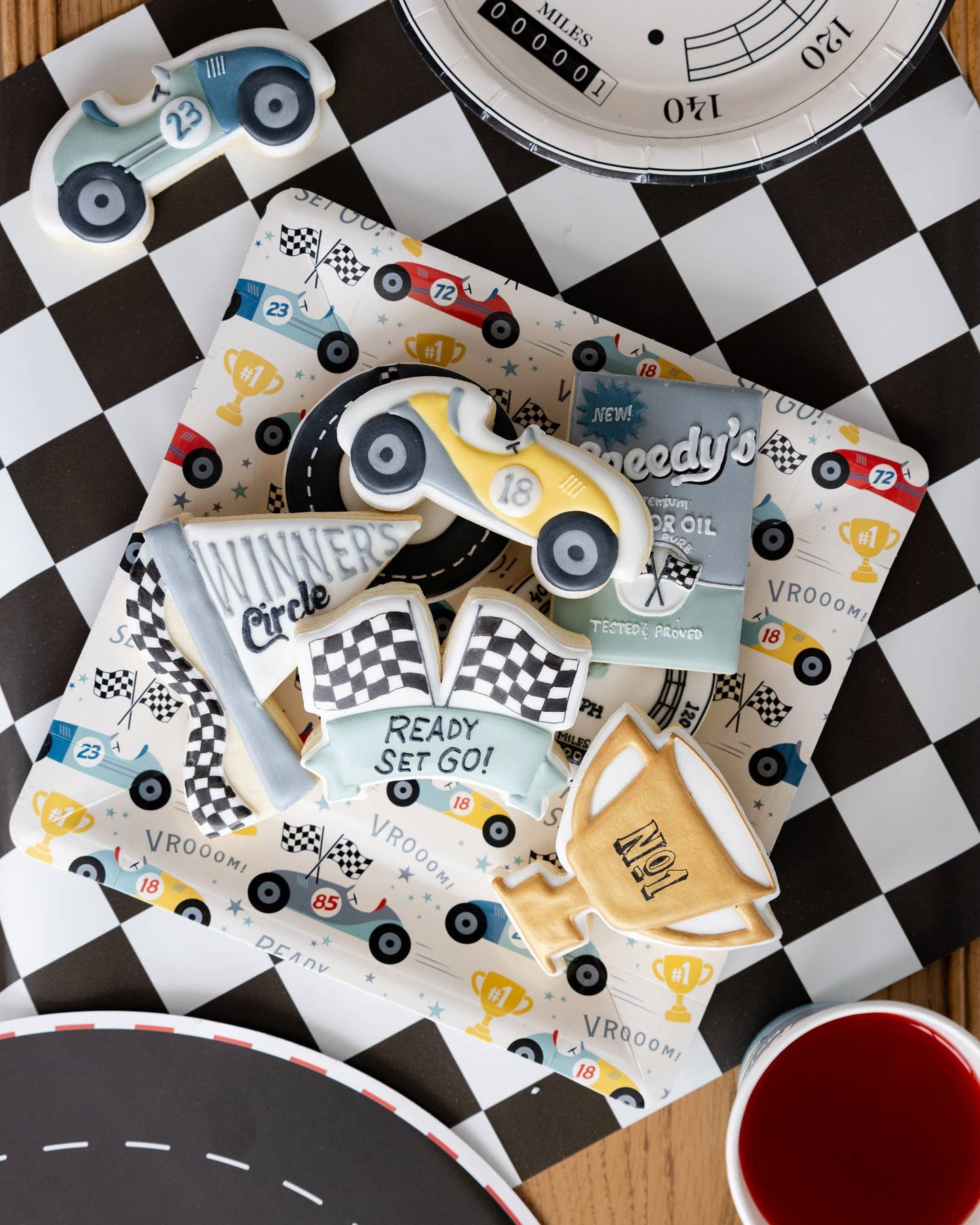 Checkered Flag Paper Table Runner