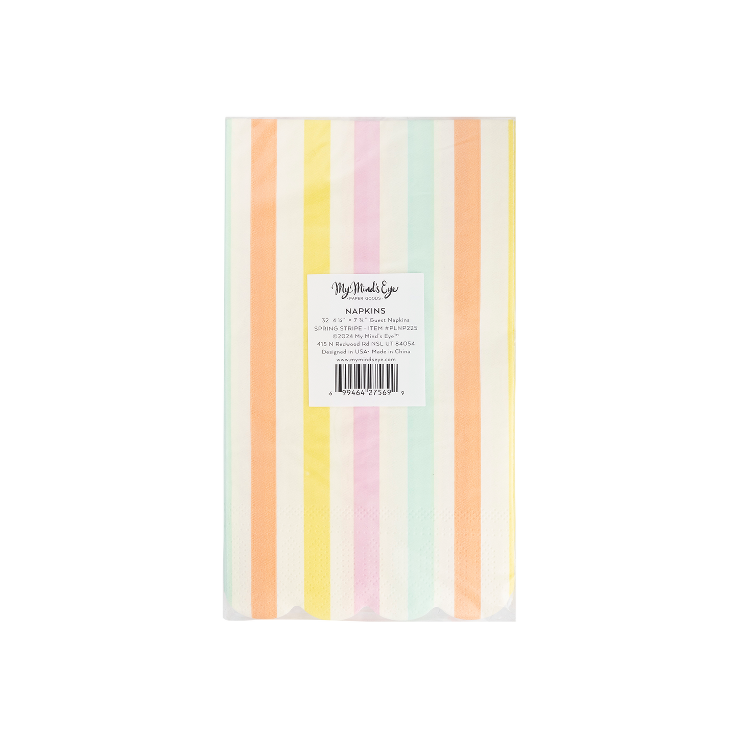 Spring Stripe Scallop Paper Dinner Napkins