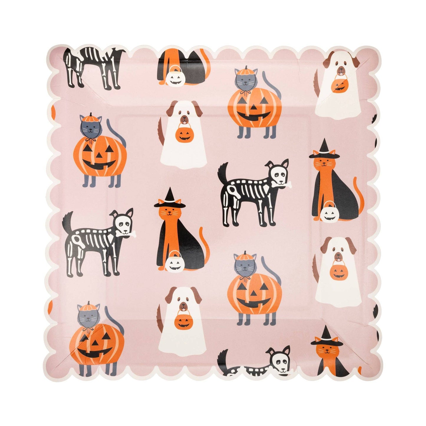 Costume Pets Plate Scalloped Square Plates