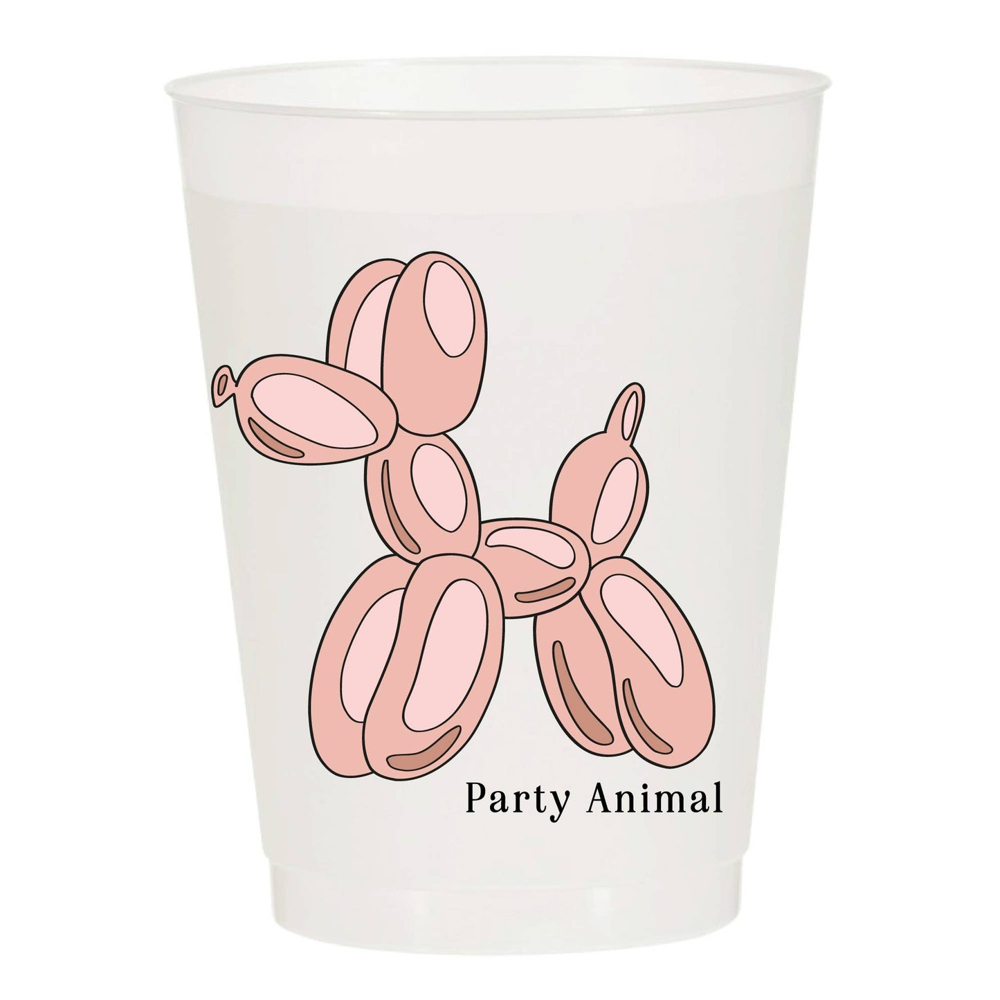 Party Animal Balloon Frosted Cups (Pack of 6)