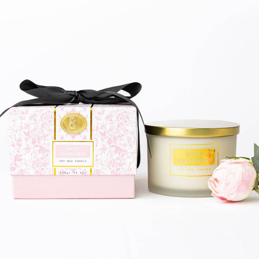 Peony Grapefruit 3-Wick Boxed Soy Wax Candle