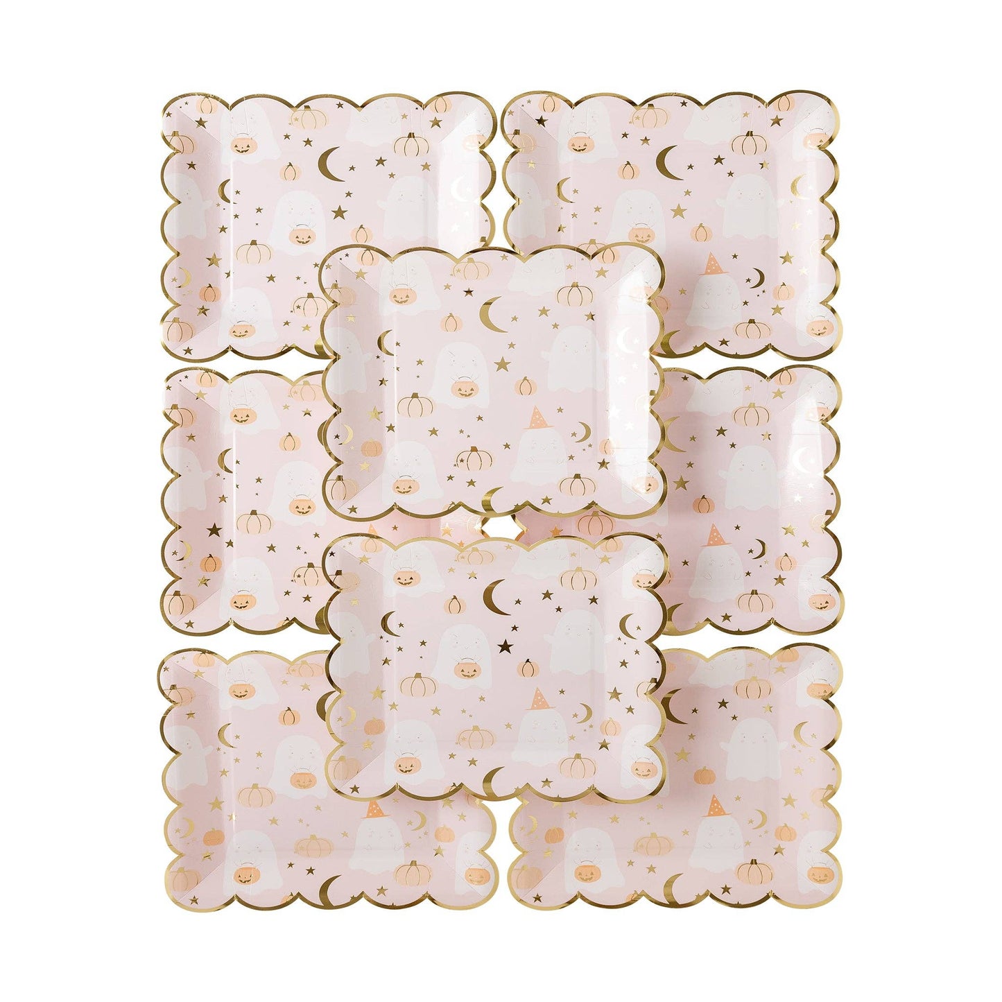 Ghost Scatter Print Square Scalloped Plate