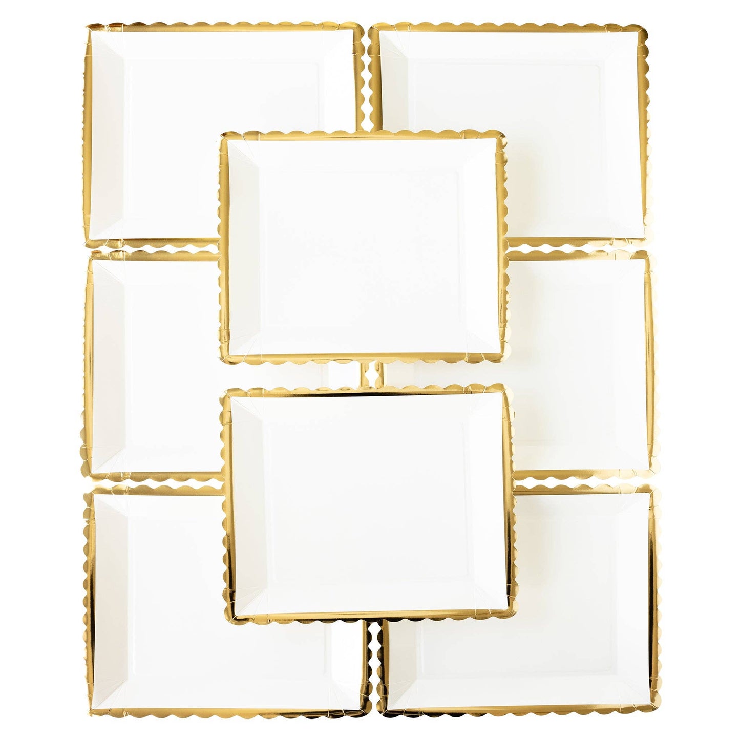 Gold Ruffle Edge Square Plate