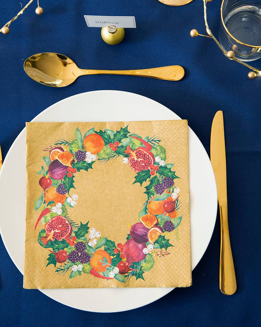 Cornucopia Gold Holiday Lunch Napkins