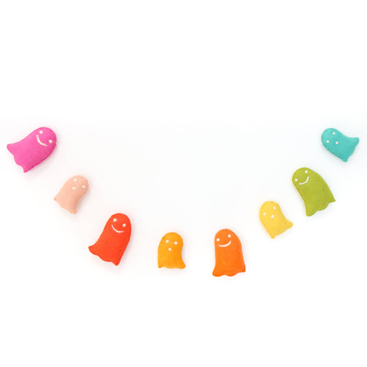 Rainbow Ghosts Felt Garland