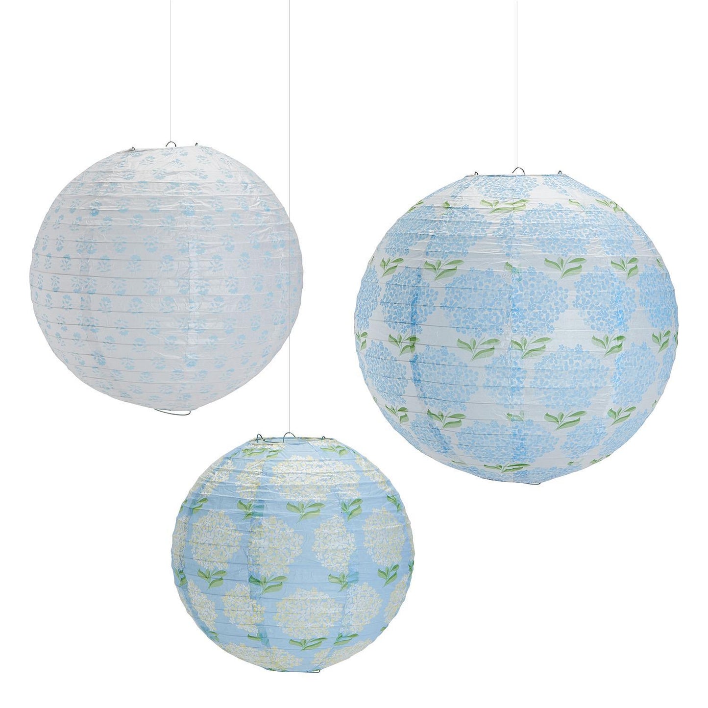 Hydrangea Paper Lanterns (Set of Three)