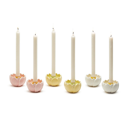 In Full Bloom Hand-Painted Taper Candle Holder (Multiple Colors Available)