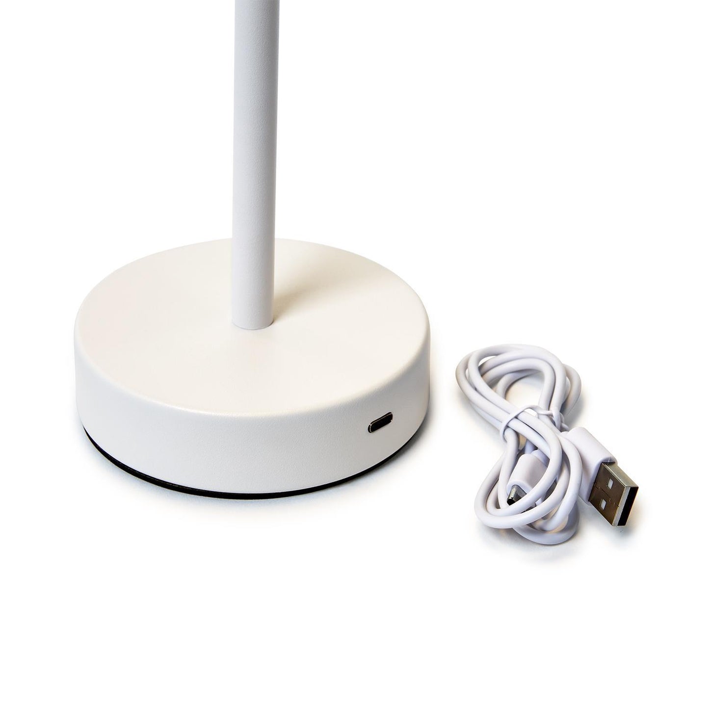 White Scalloped Edge LED Cordless Table Lamp