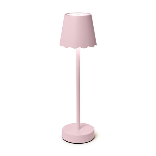 Pink Scalloped Edge LED Cordless Table Lamp