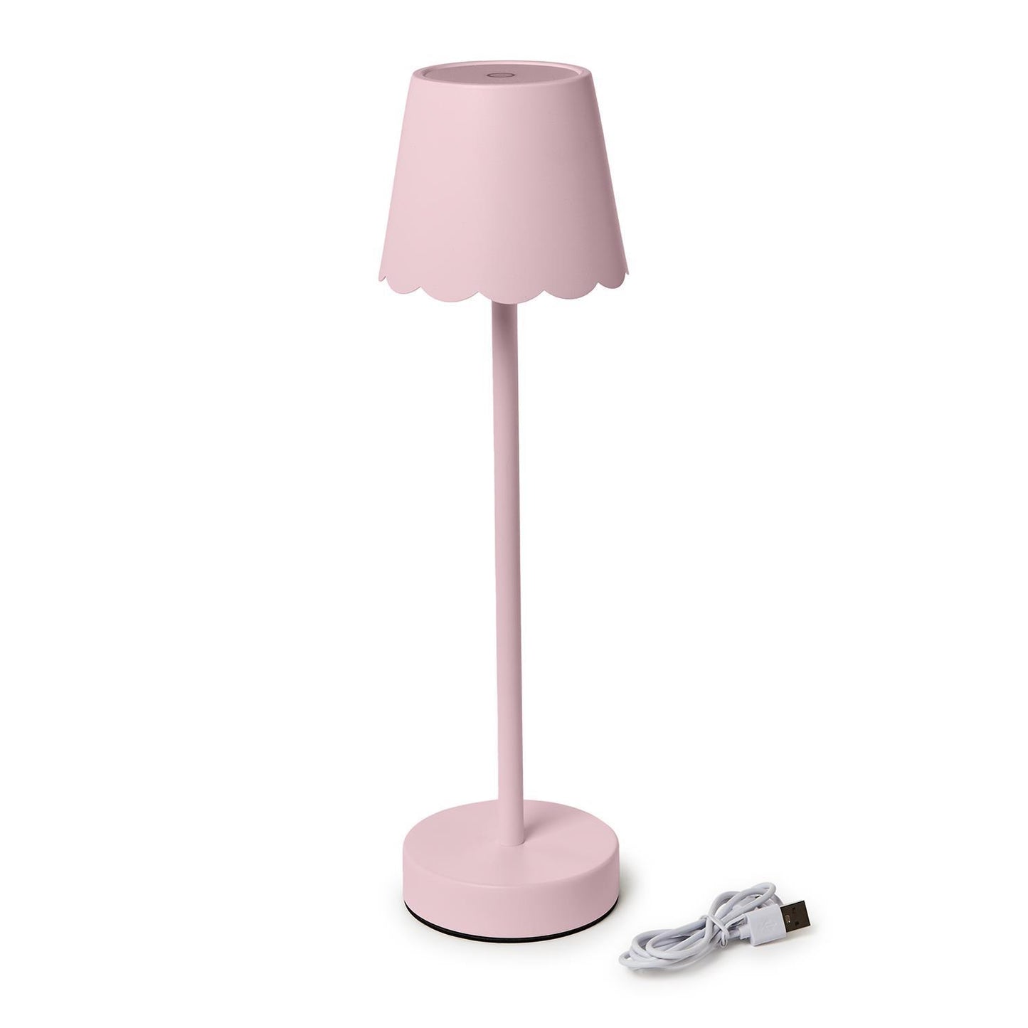 Pink Scalloped Edge LED Cordless Table Lamp