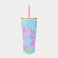 Royal Coral Tumbler with Straw