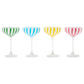 Stripe Hand-Painted Coupe Glass (Multiple Color Options)