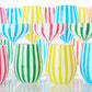 Stripe Hand-Painted Coupe Glass (Multiple Color Options)