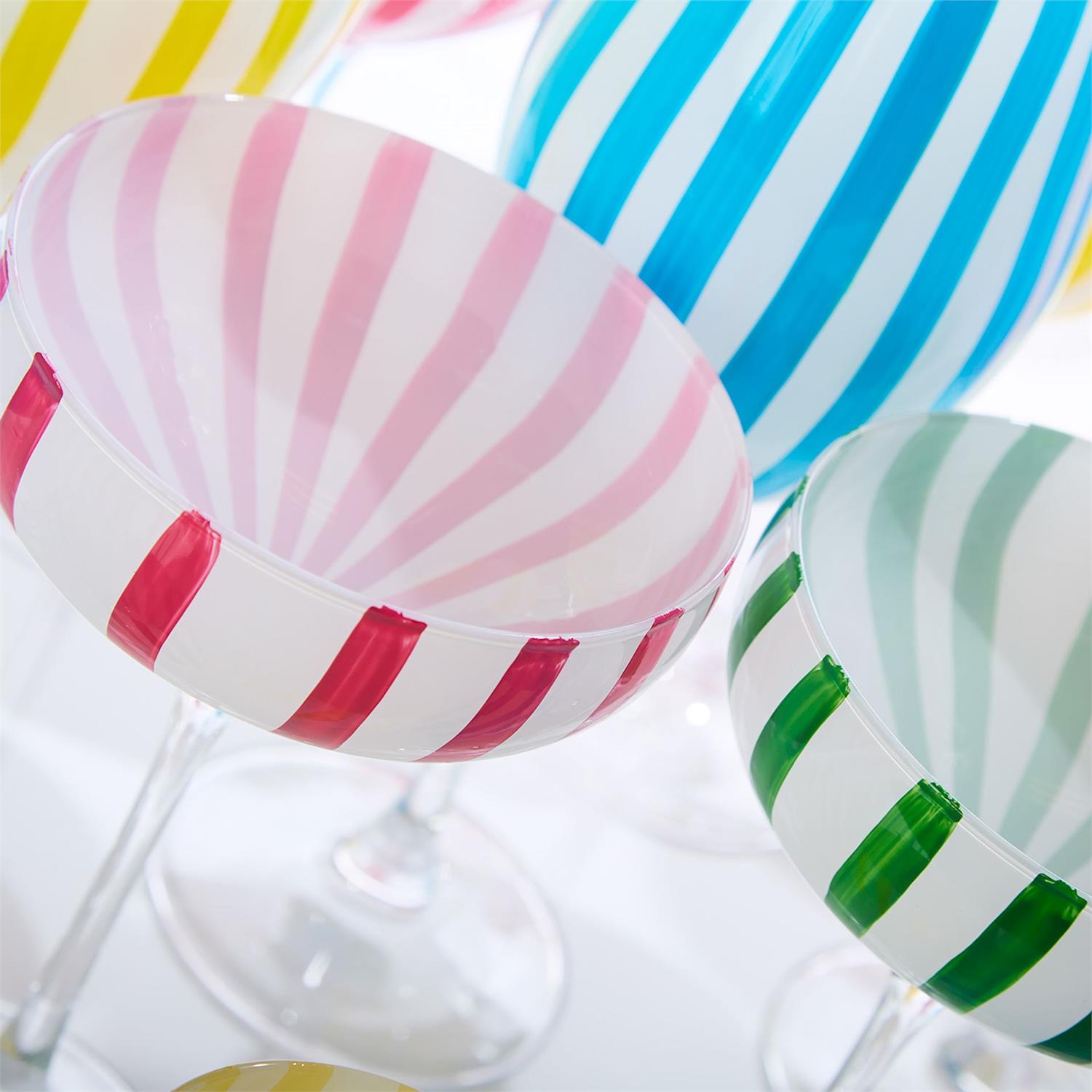 Two's Company Stripe Coupe Glass - Thumbnail 2