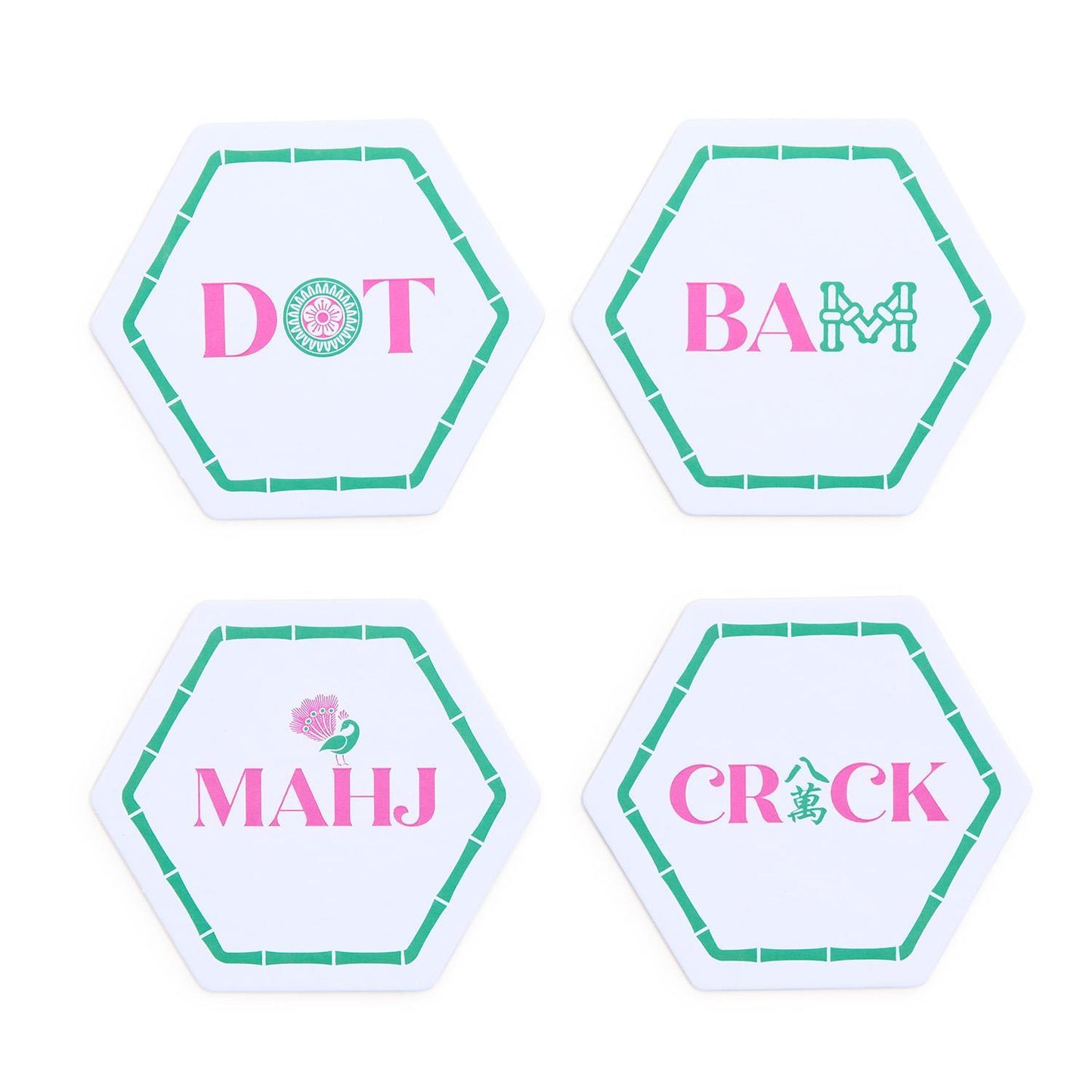 "Let's Mahj" Set of 24 Paper Coasters