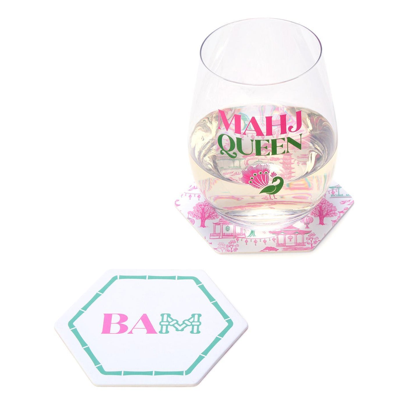 "Let's Mahj" Set of 24 Paper Coasters