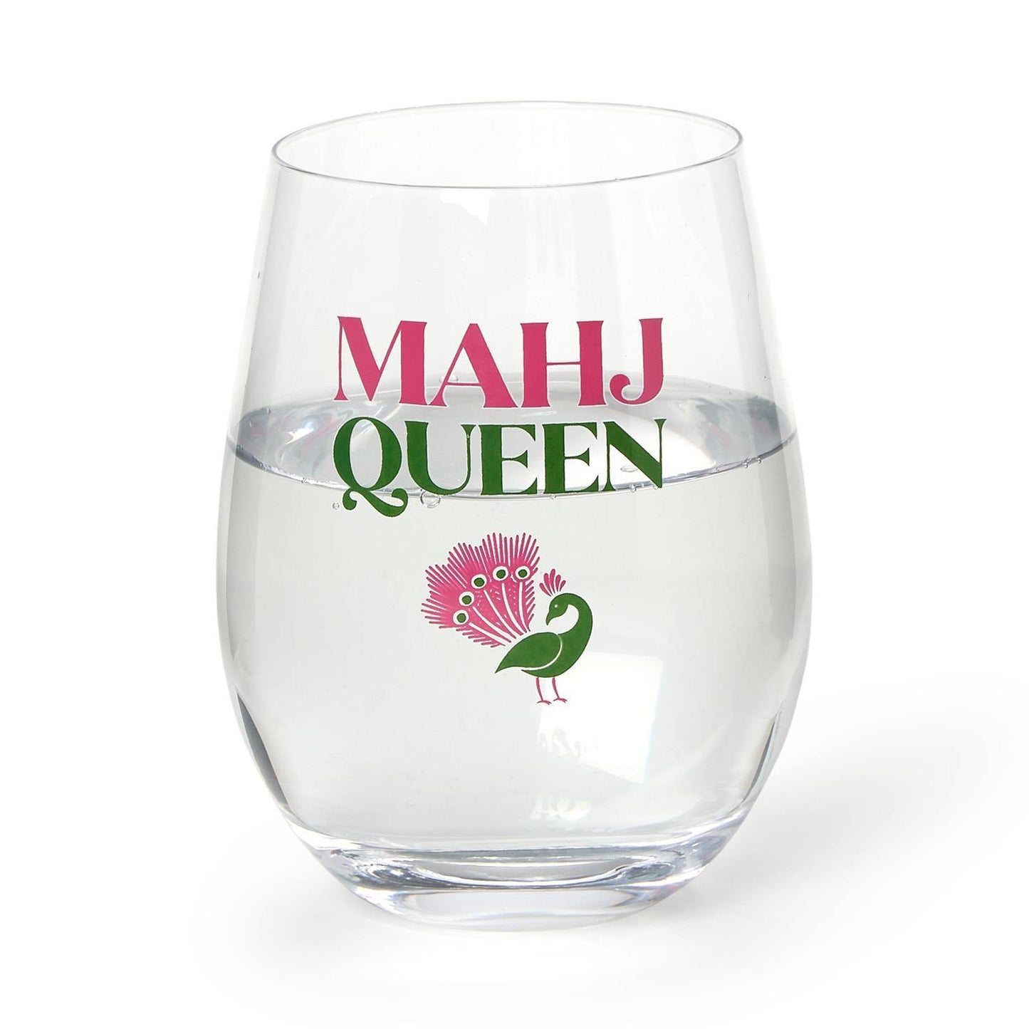 Mahj Queen Stemless Wine Glass