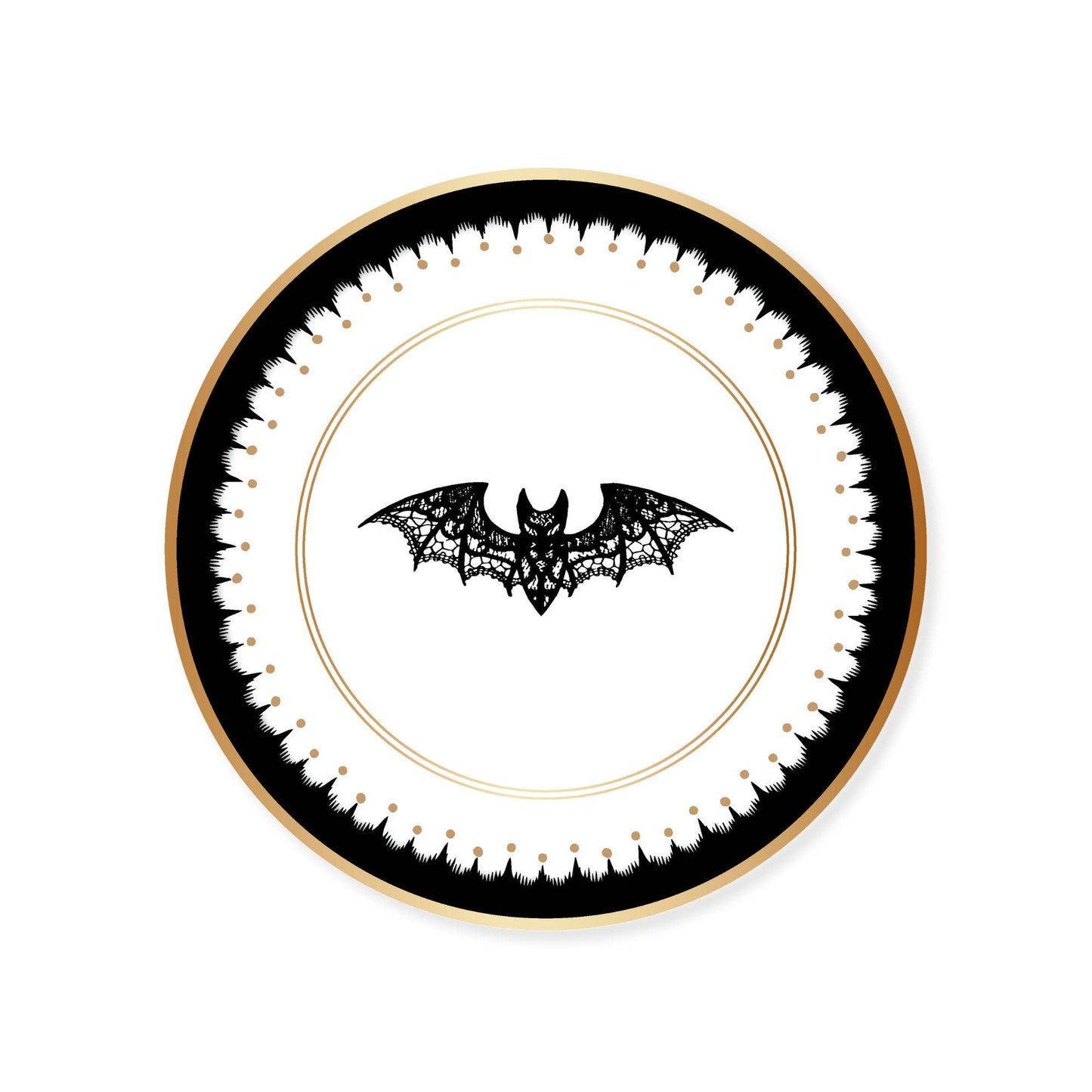 Elegant Halloween Lacy Bat Dessert Plates