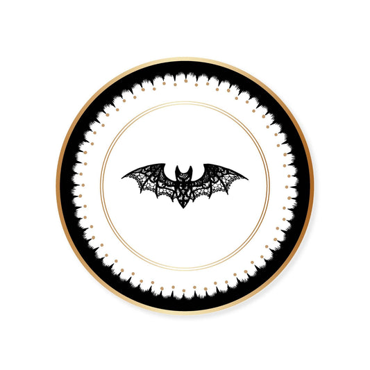 Elegant Halloween Lacy Bat Dessert Plates