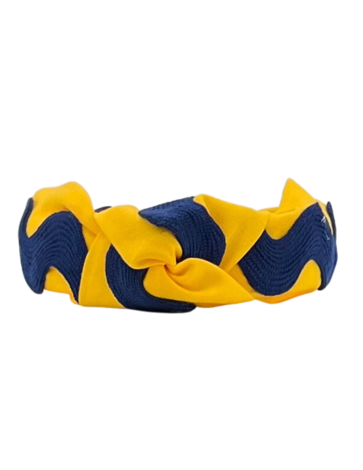 Blue Ric Rac on Yellow Gold Handmade Headband