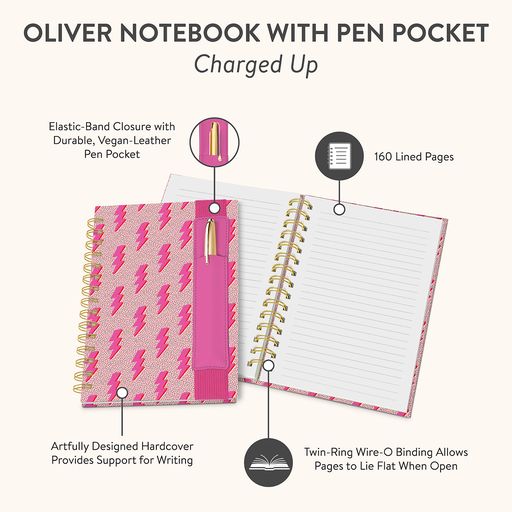 Oliver Notebook with Pen Pocket: Charged Up