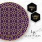 Plastic Side Plates: Purple • Gold Pattern