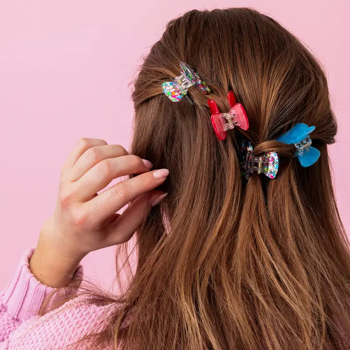 Colorful Confetti Mini Claw Clips Set