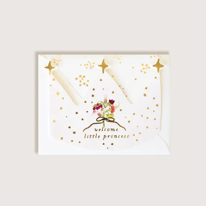 Welcome Little Princess Crown Greeting Card