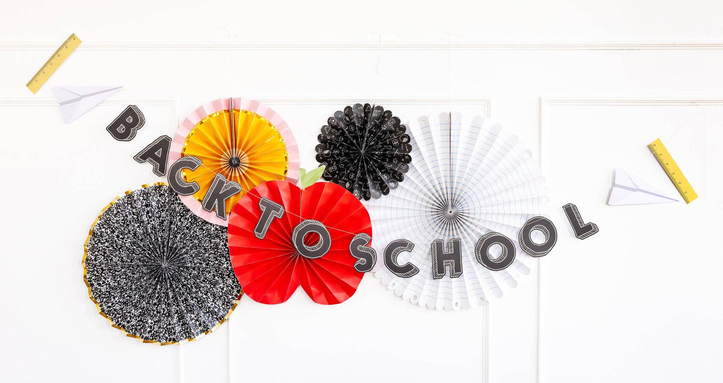 Back to School Paper Fan Set