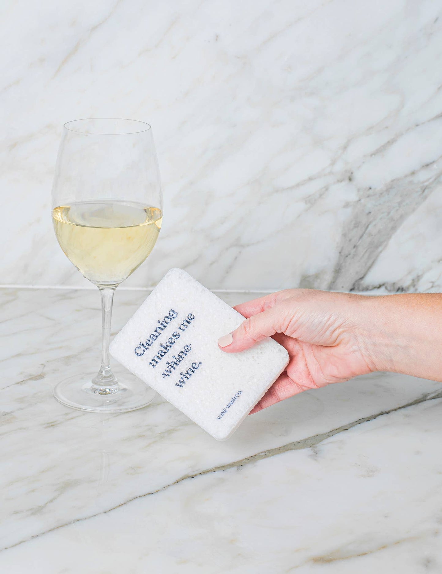 "Cleaning Makes Me Wine" Biodegradable Pop-Up Sponge