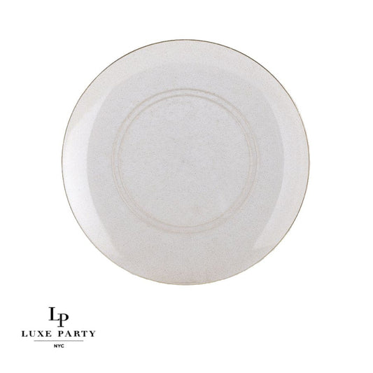 Plastic Dinner Plates: Clear • Gold Glitter