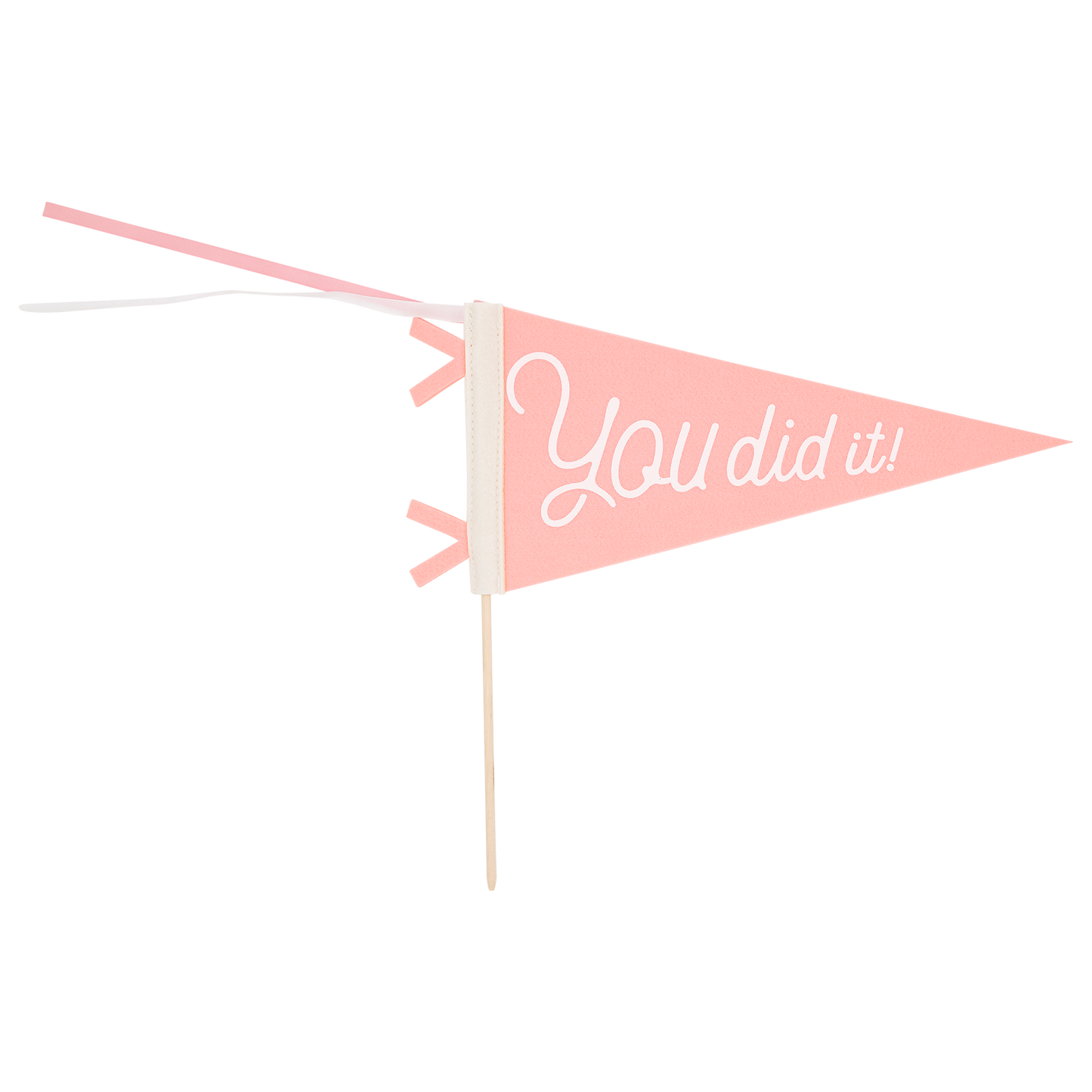 Pink "You Did It!" Felt Pennant Banner