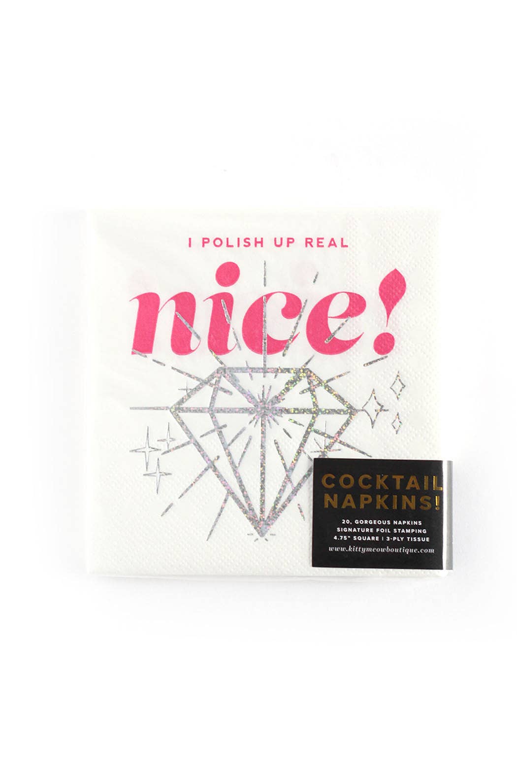 "I Polish Up Real Nice" Diamond Cocktail Napkins