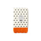 White & Black Polka Dot Fringed Dinner Napkin