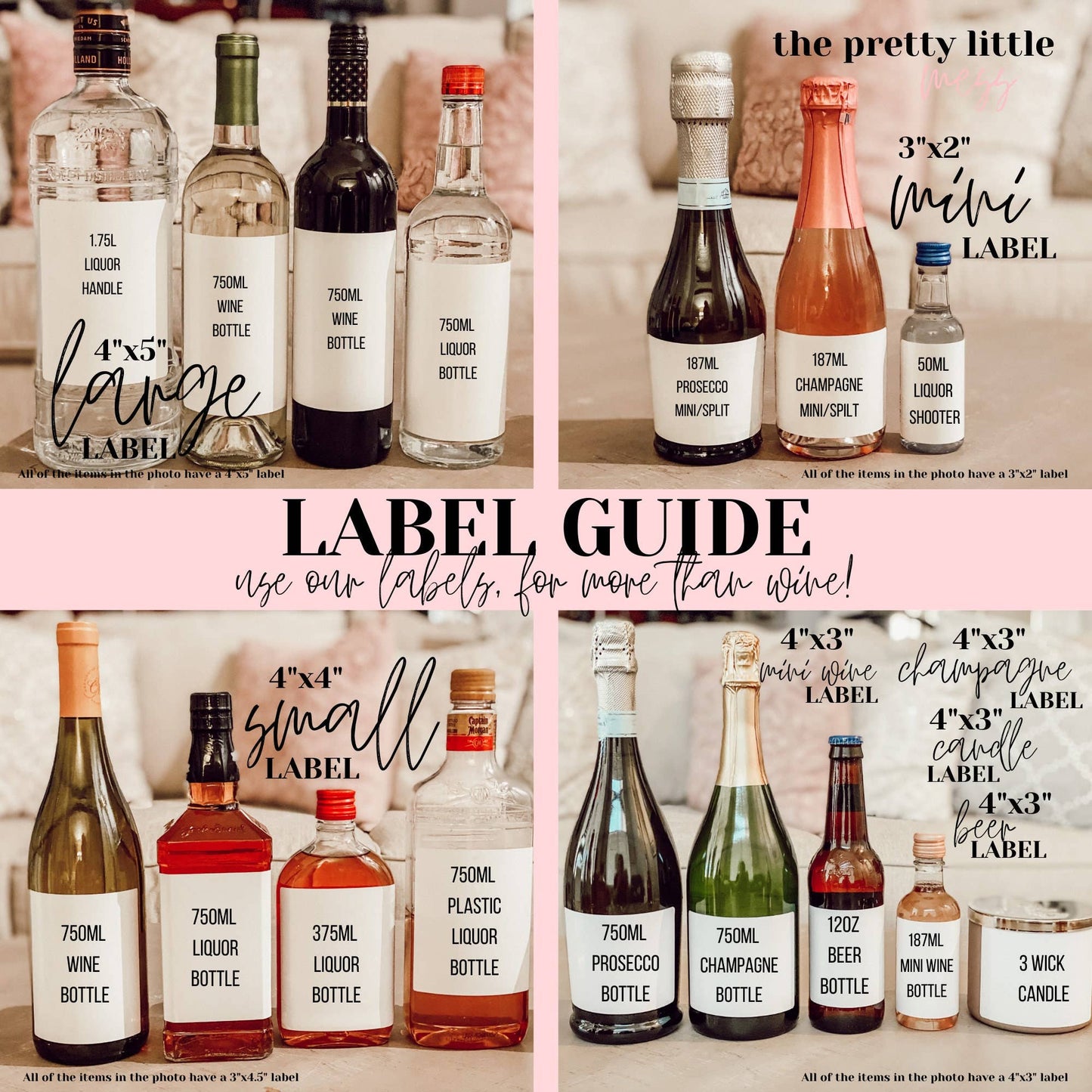 Bottle Labels: "Listed/Sold" (Multiple Sizes)