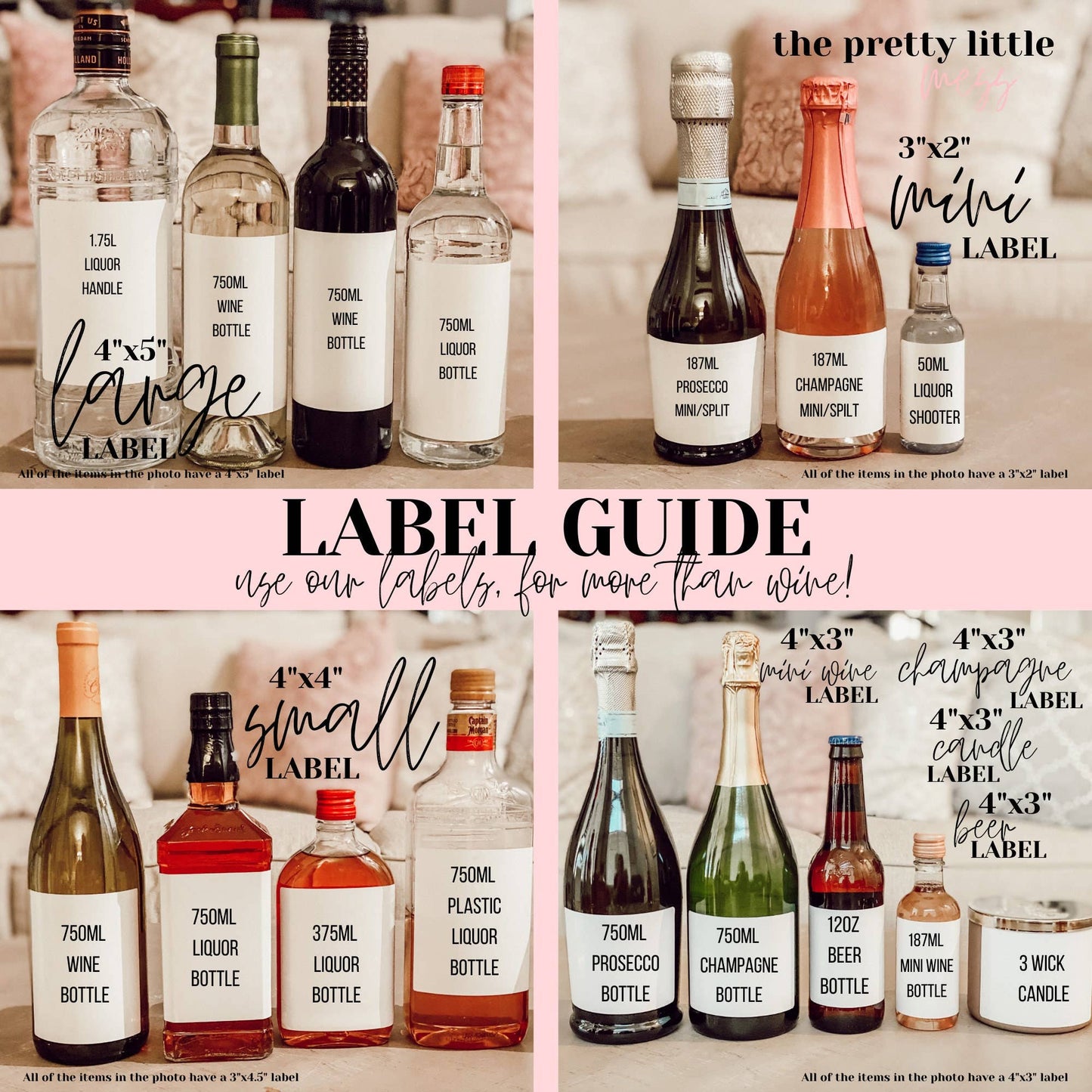 Bottle Labels: "Sorry I'm Late, At Least I Brought Wine" (Multiple Sizes)