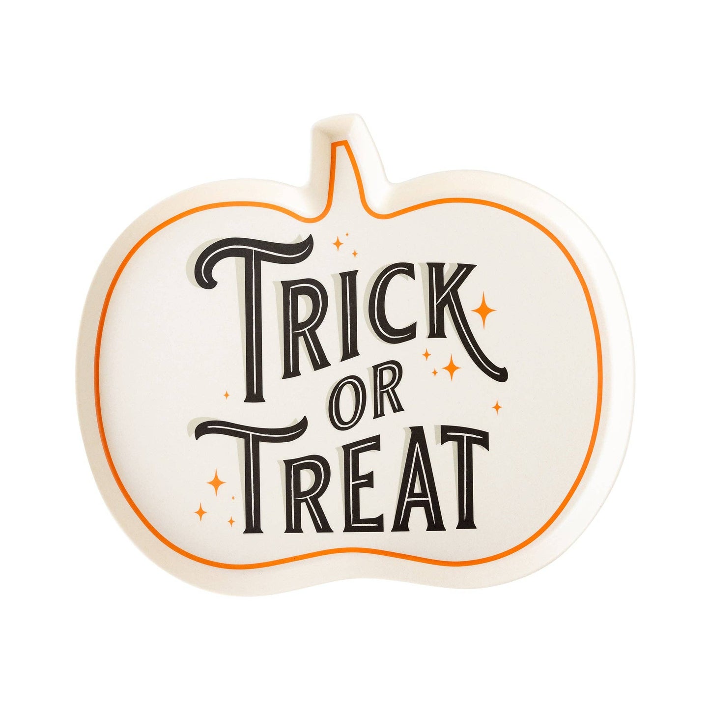 Pumpkin Shaped "Trick or Treat" Bamboo Serving Plate