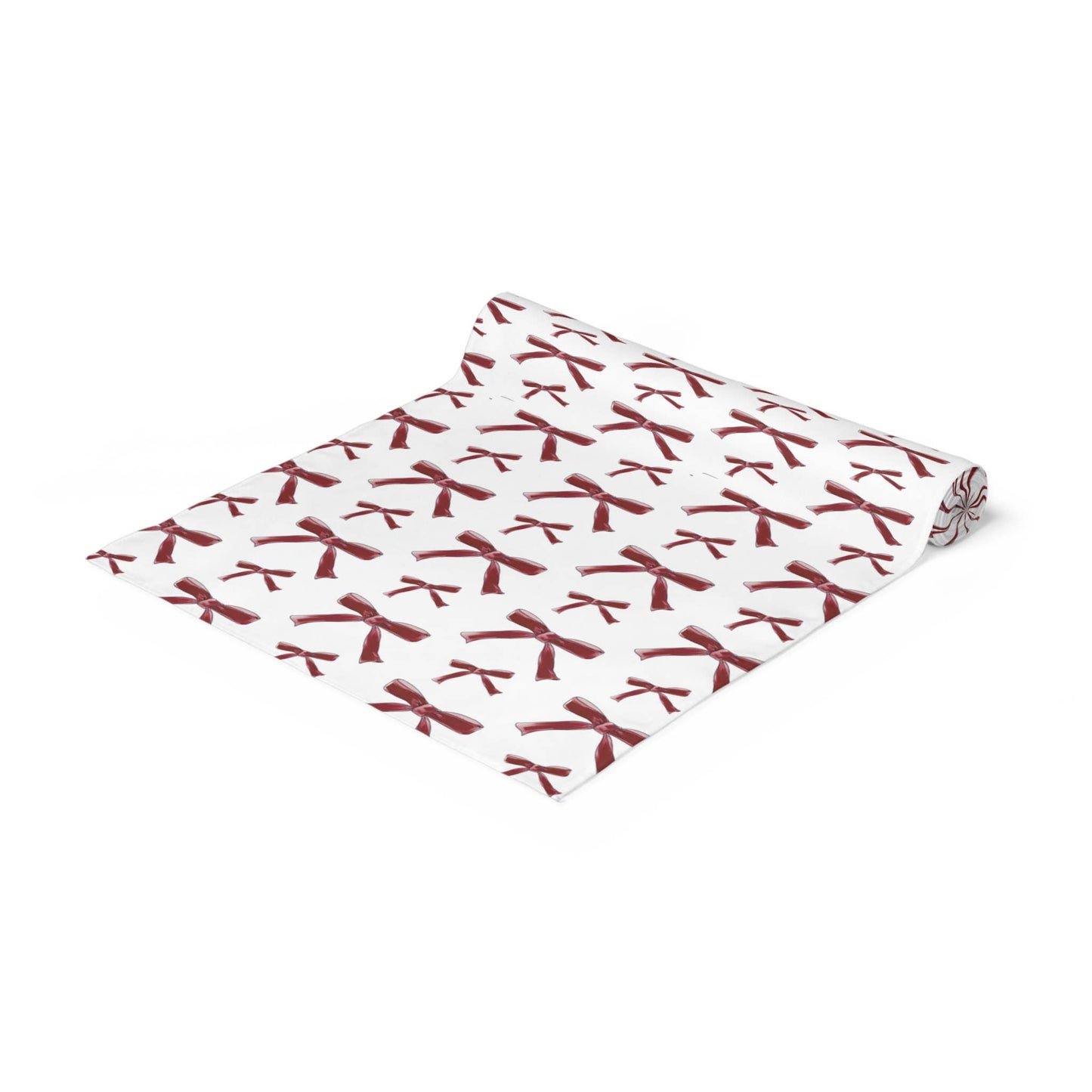 Coquette Bow Crimson and White Paper Table Runner