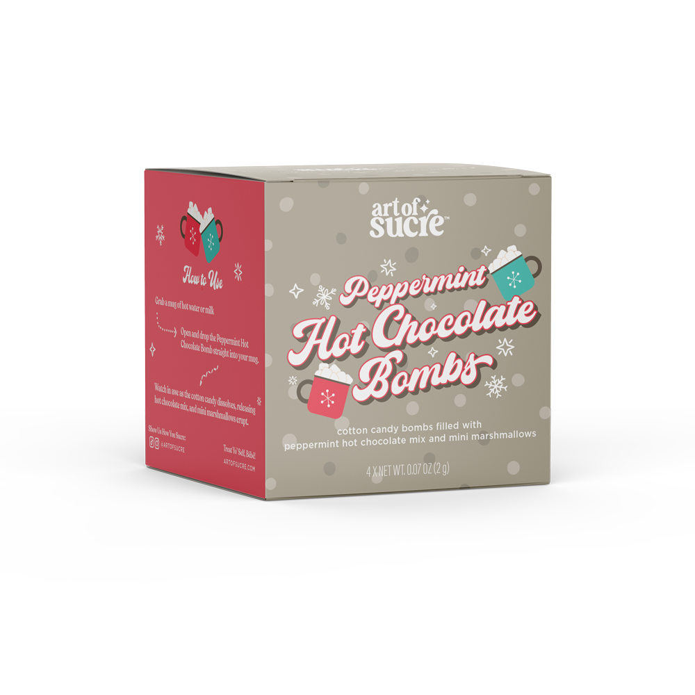 Peppermint Hot Cocoa Cotton Candy Drink Bombs