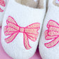 Pink Bow Slippers (Adult Sizes)