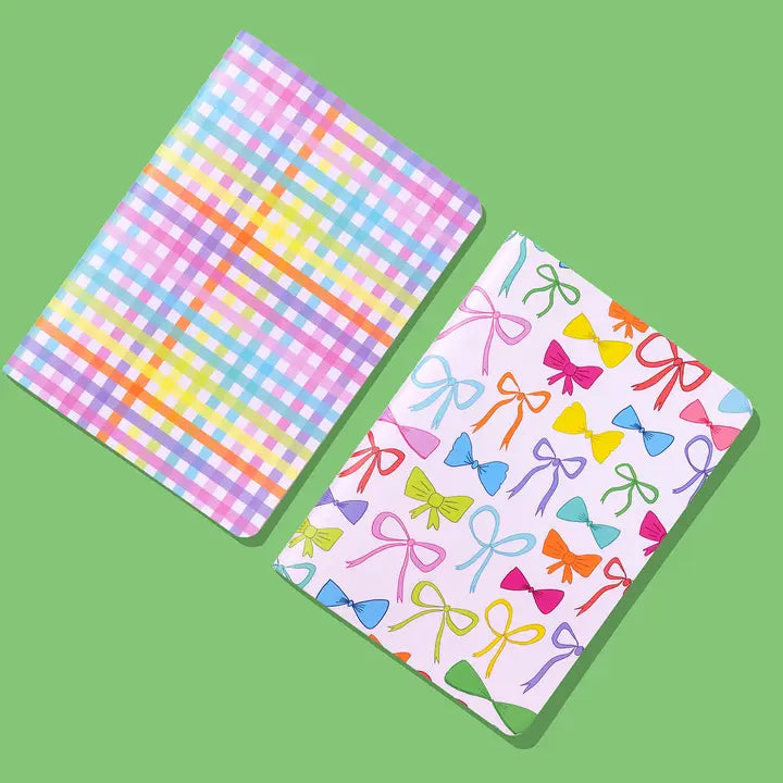 Notebook Set: Colorful Bows + Colorful Gingham