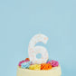 Jumbo Sparkle Number 6 Candle